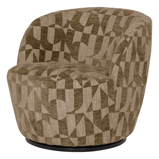 Fauteuil Ula geweven stof groen