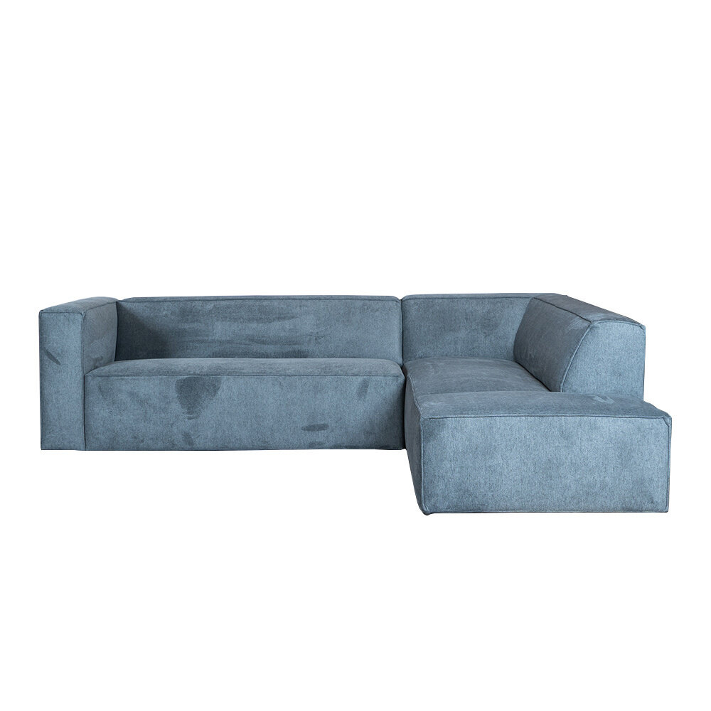 Hoekbank Novro polyester antraciet rechts 266 cm