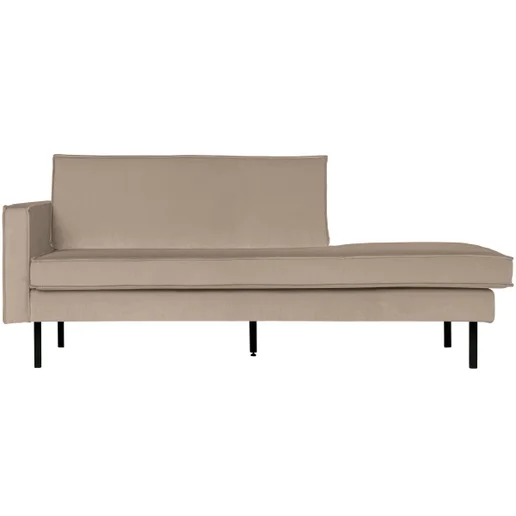 Chaise longue Vesan velours groen links 203 × 85 cm hoog