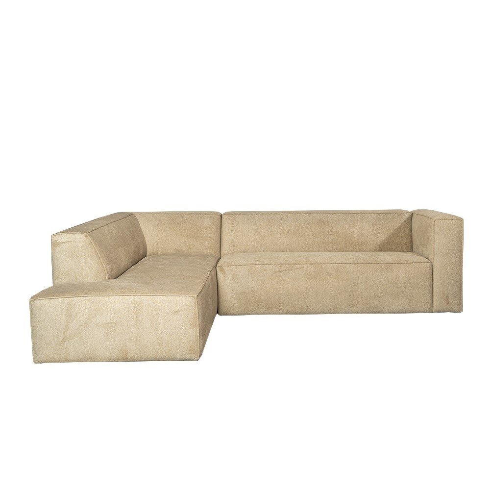 Hoekbank Linmi polyester taupe links 266 cm