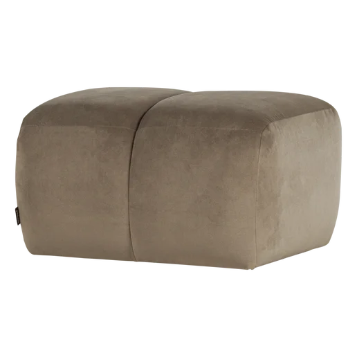 Poef Talo velours taupe 84 × 45 cm hoog
