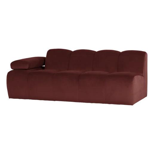Bank Isar velours geel 2-zits links 204 × 74 cm hoog