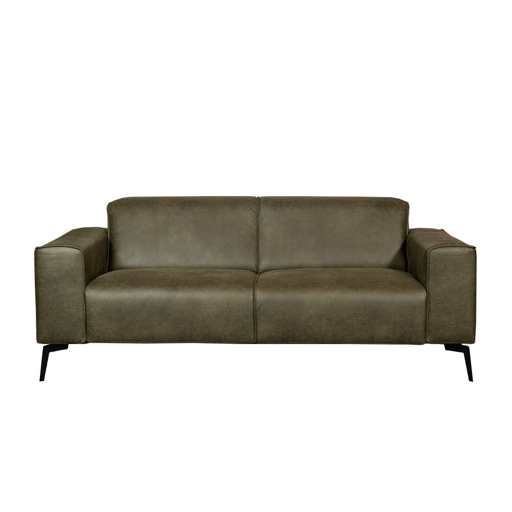 Bank Linon eco-leer olijfgroen 5-zits