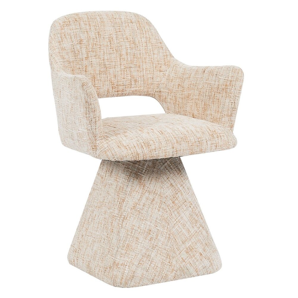 Stoel Isel chenille beige draaibaar