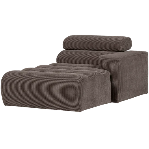 Chaise longue Ralio bruin rechts 109 cm