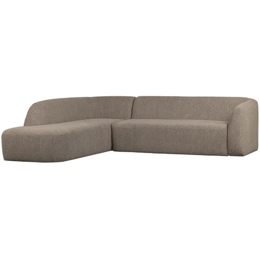Hoekbank Ulla polyester bruin links 274 cm