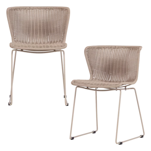 Tuinstoel Galto kunststof beige set van