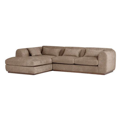 Hoekbank Halvo velours bruin links