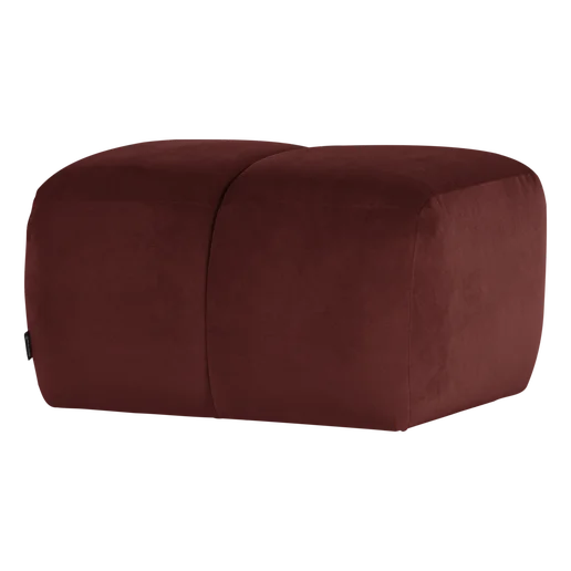 Poef Zelia velours bruin 84 × 45 cm hoog