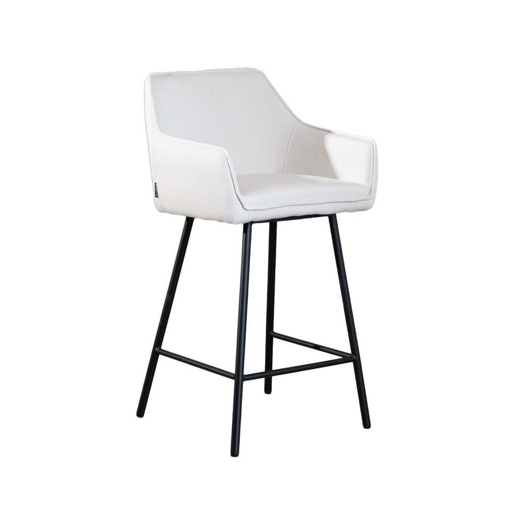 Barkruk Talel gerecycled polyester gebroken wit 54 cm