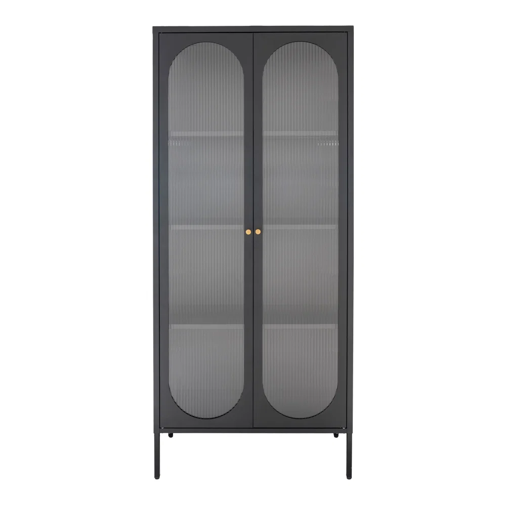 Kast Helo staal zwart 80 × 180 cm hoog