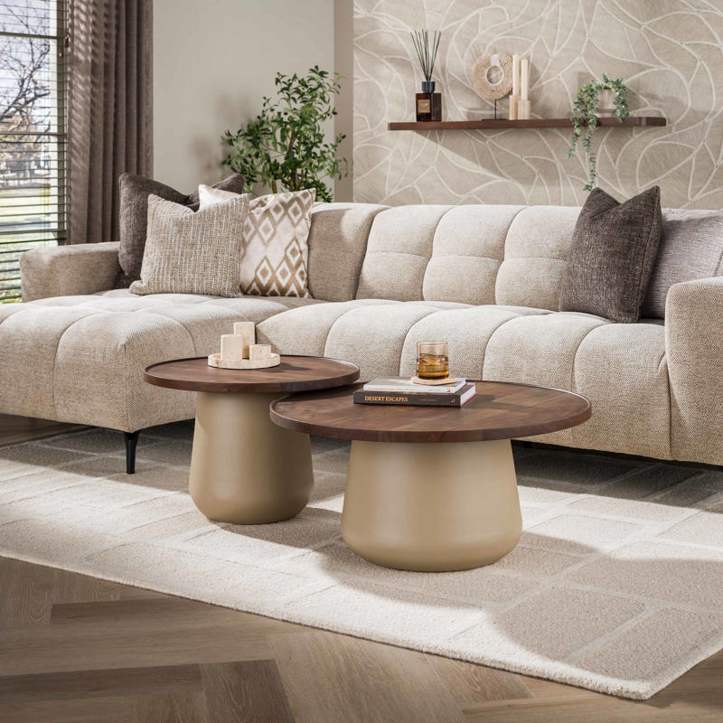 Salontafel Tervo rond set van 2