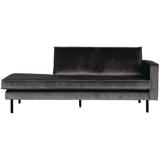 Chaise longue Koro polyester grijs rechts 203 × 85 cm hoog
