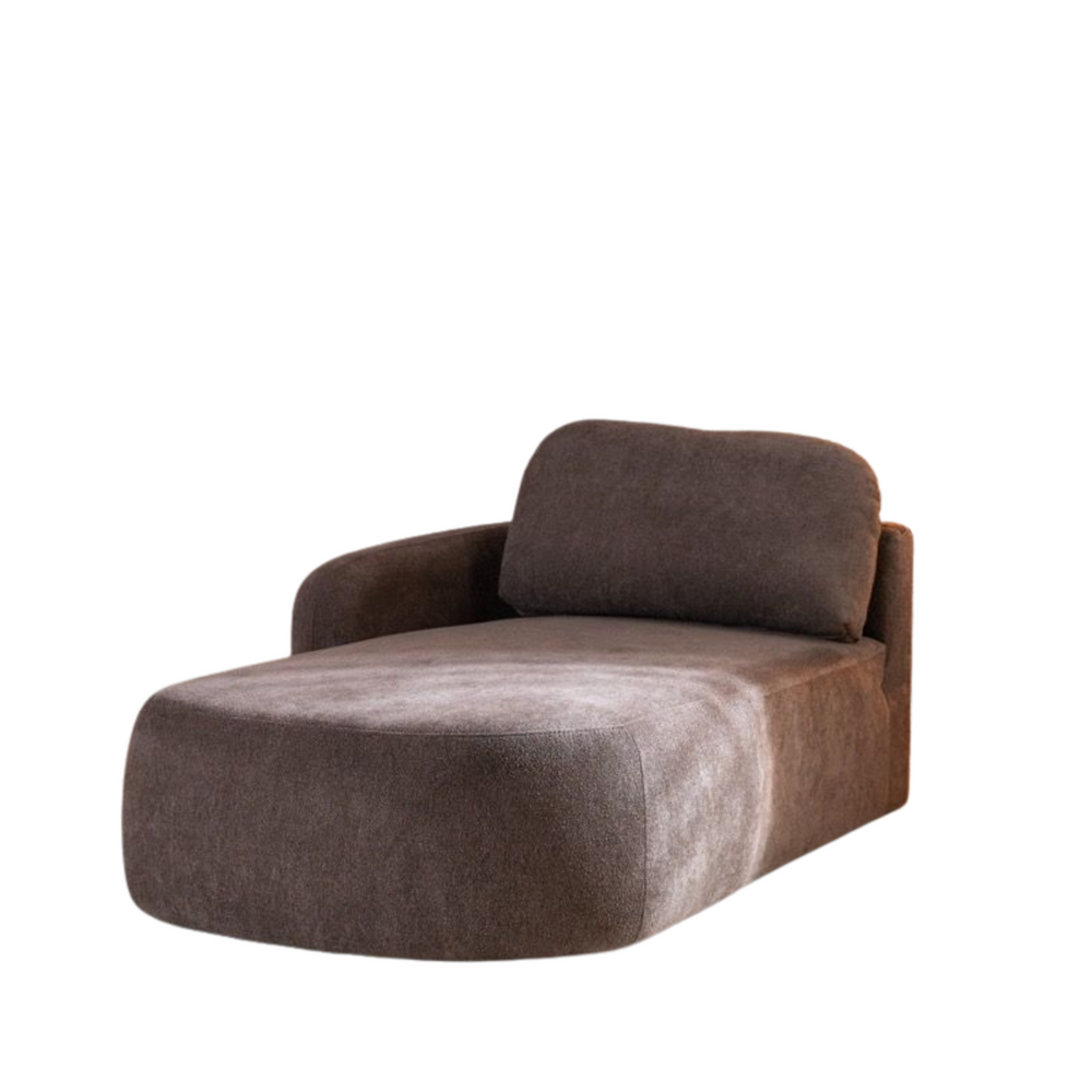 Chaise longue Kala chenille bruin links