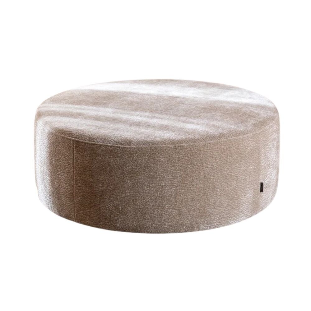 Poef Calen chenille taupe rond Ø100 cm
