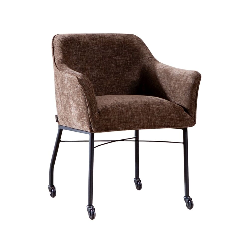 Stoel Loro chenille mocha 62 cm