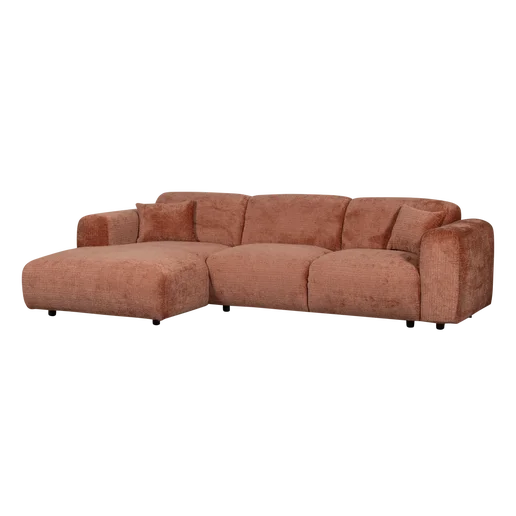 Chaise longue Helo bruin links 290 × 80 cm hoog