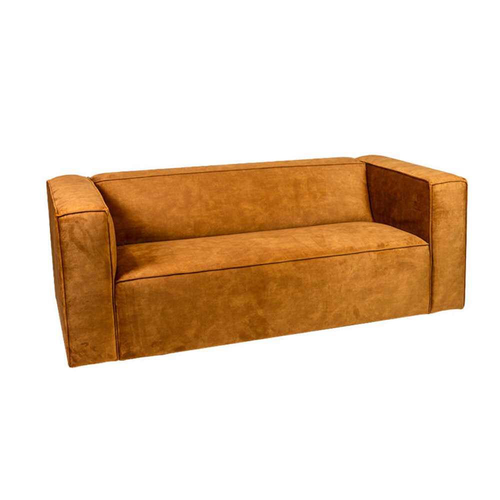 Bank Valon velours okergeel 5-zits 194 cm