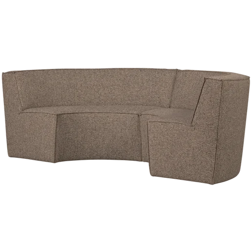 Bank Elvemi polyester bruin 4-zits 262 cm