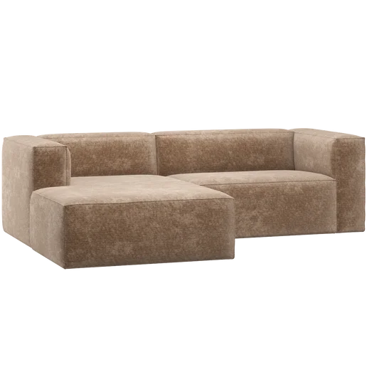Chaise longue Hele velours beige links