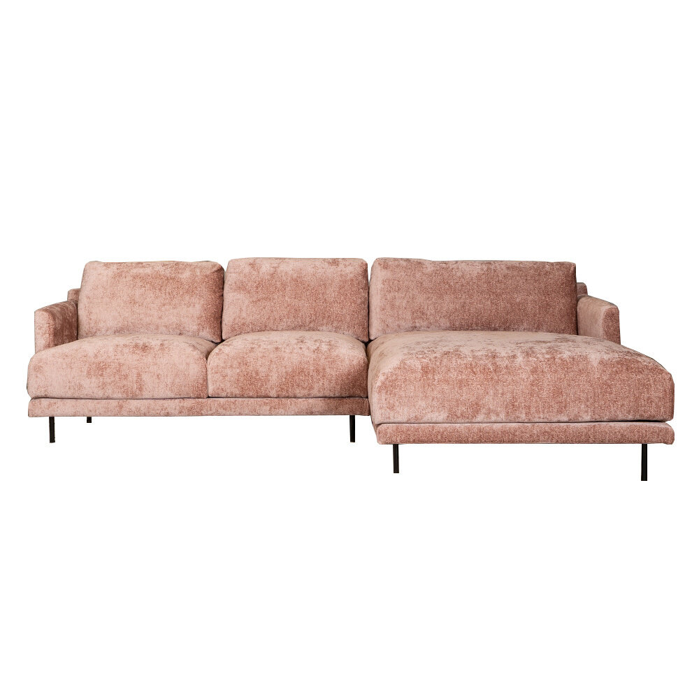 Hoekbank Ulvo chenille roze rechts