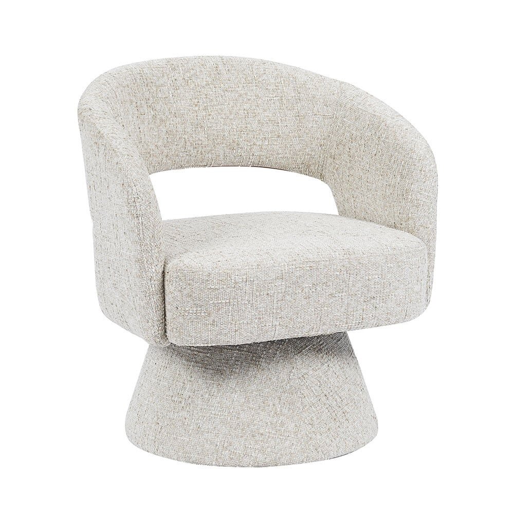 Fauteuil Ilo chenille polyester taupe draaibaar