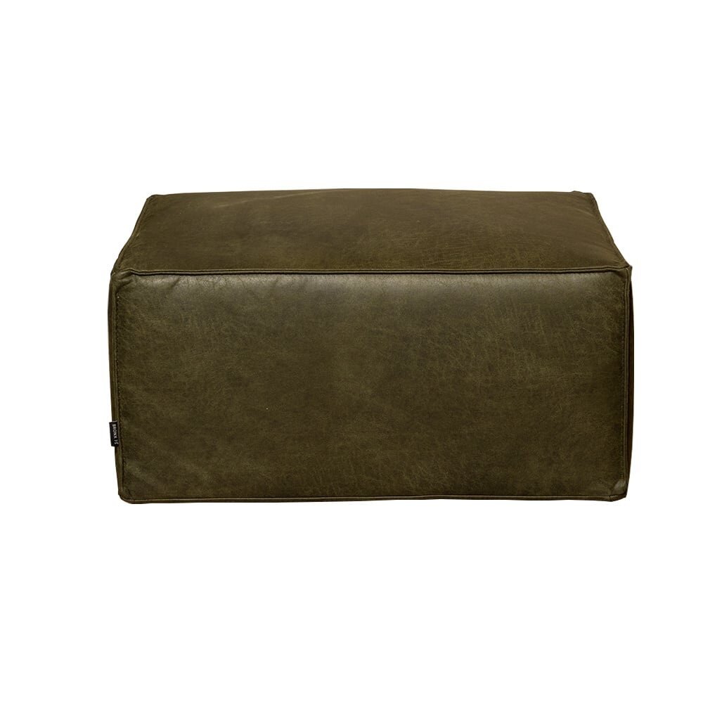 Poef Melan eco-leer olijf groen 82 cm