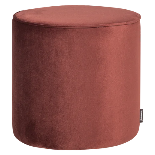 Poef Zanon velours rood Ø46 cm