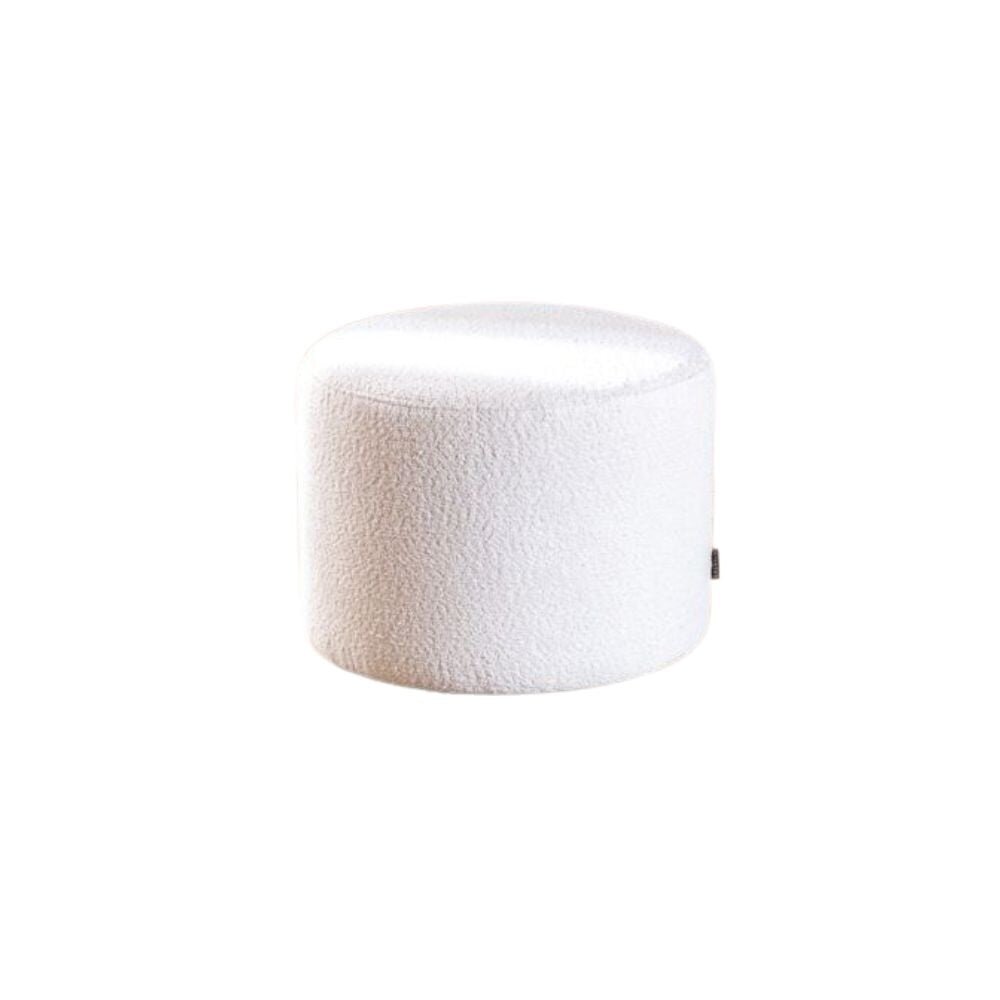 Poef Noria bouclé wit 50 cm