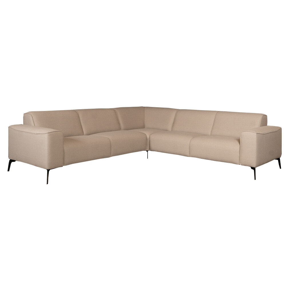 Hoekbank Grami polyester taupe links rechts