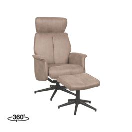 Poef Aris microsuede taupe 5 77 cm