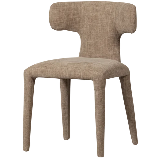 Eetkamerstoel Fiola geweven stof beige 52 cm
