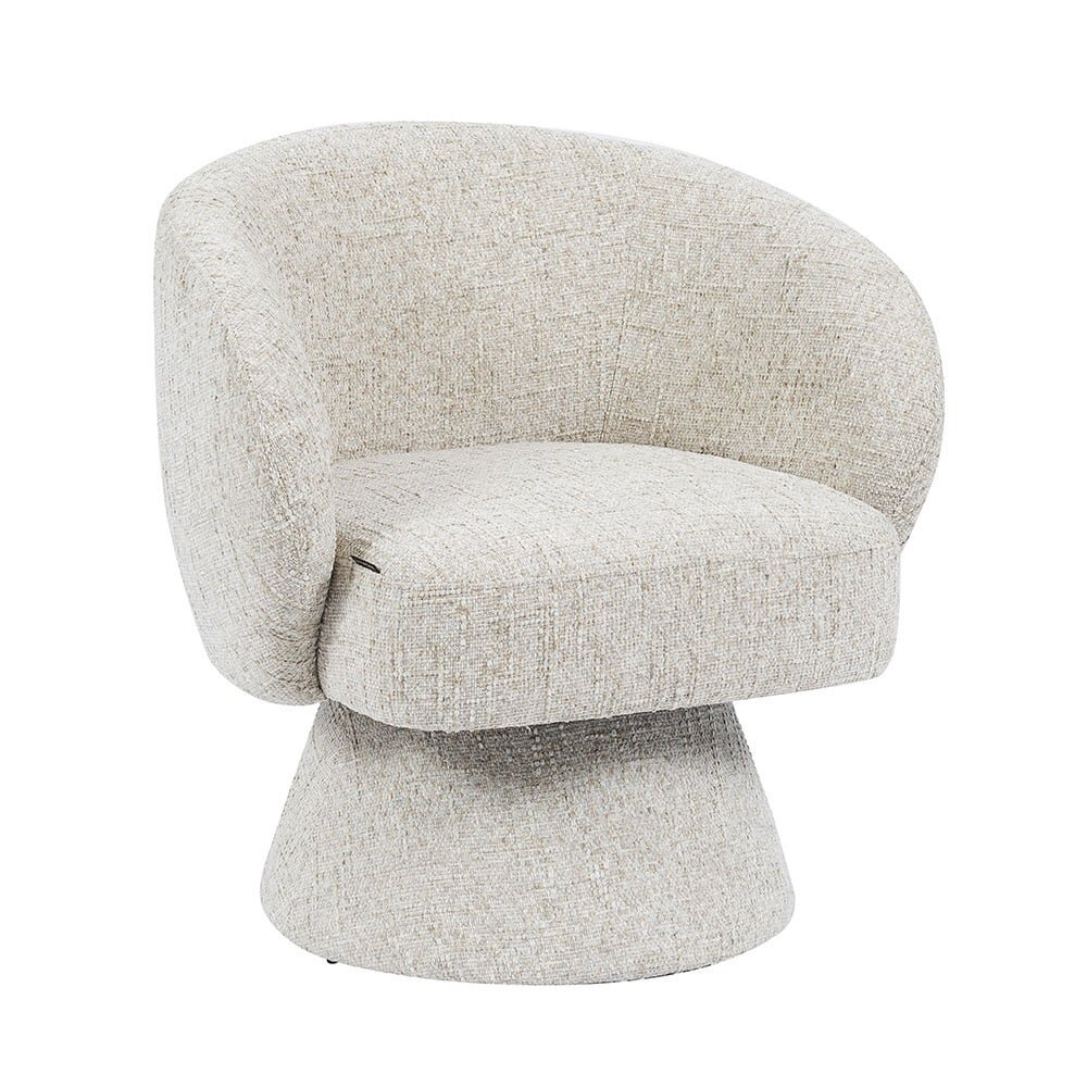 Fauteuil Lora chenille taupe draaibaar