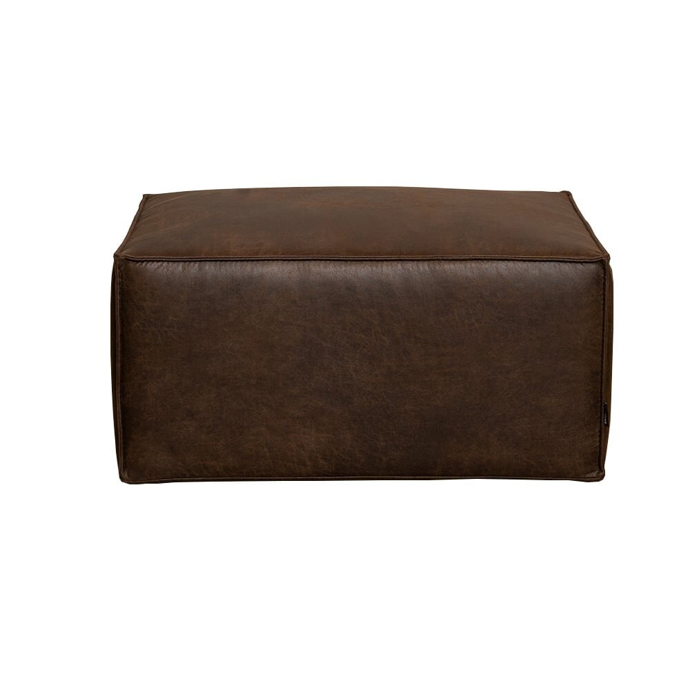 Poef Fenel eco-leer bruin 82 cm