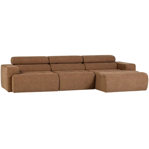 Chaise longue Ralan bruin rechts 300 × 73 cm hoog