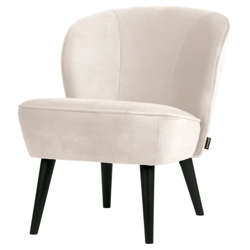 Fauteuil Galla velours wit 59 cm