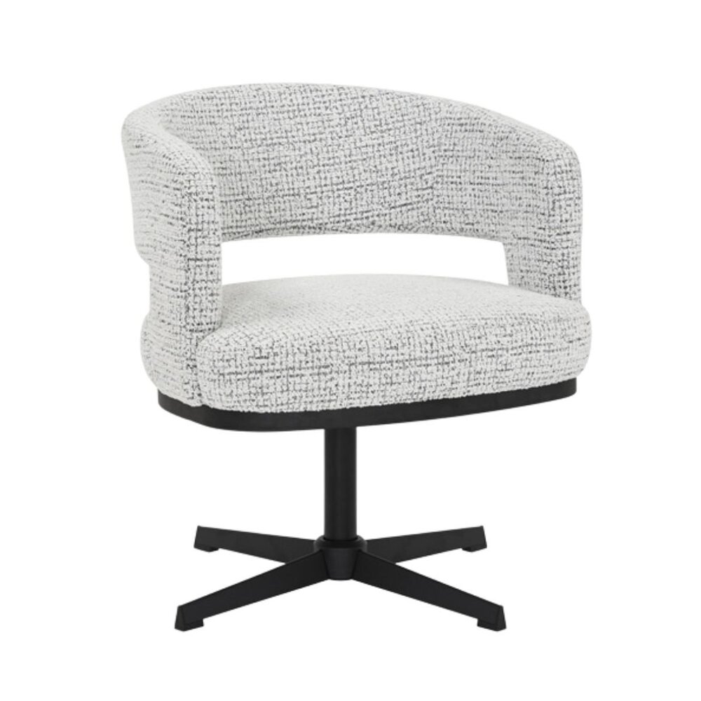 Fauteuil Tere gemêleerd gebroken wit draaibaar 64 cm