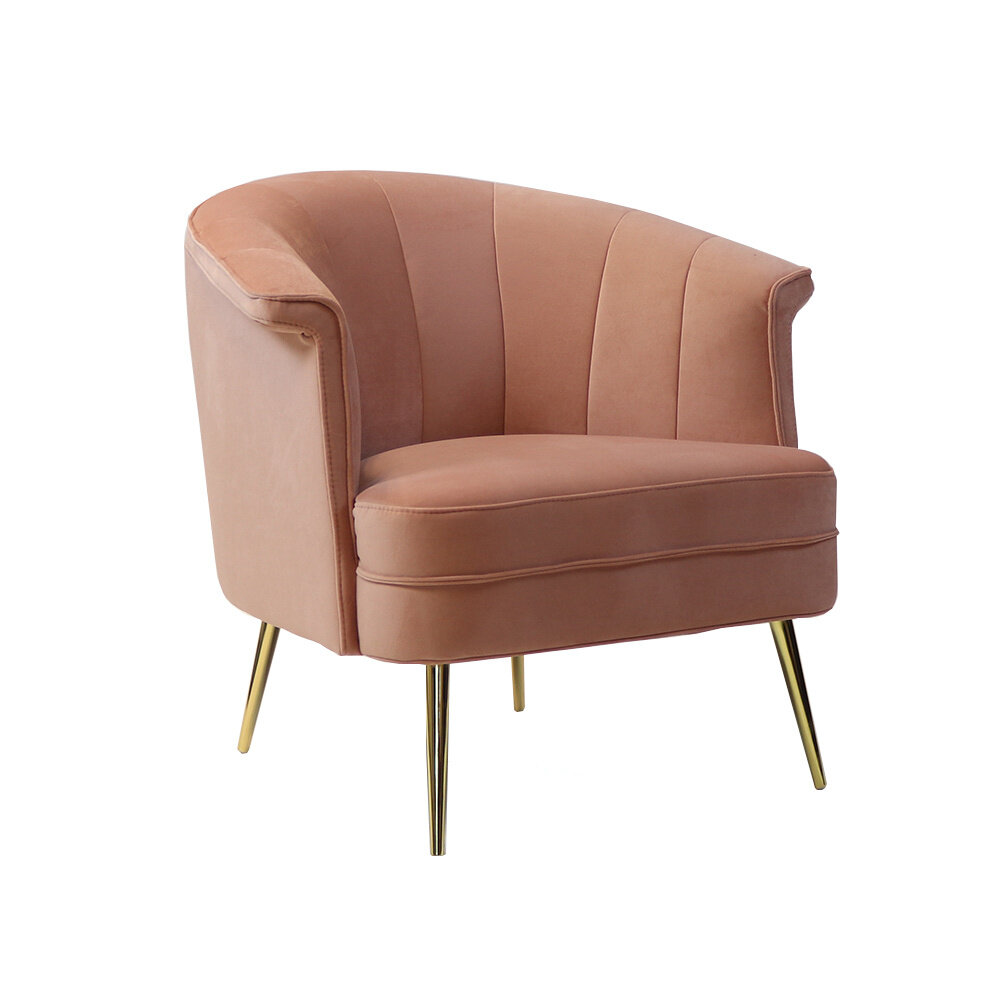 Fauteuil Corar velours roze 81 cm