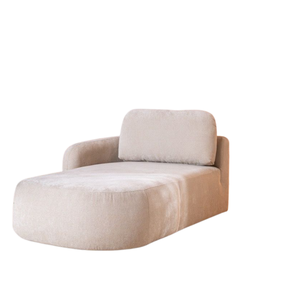 Chaise longue Coran chenille beige links