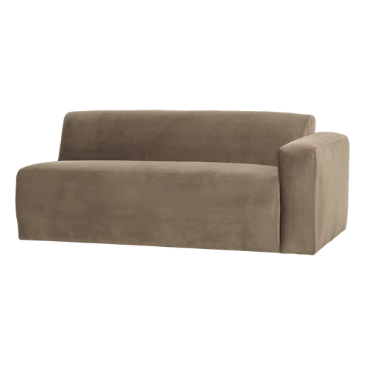 Bank Orto velours taupe 2-zits rechts