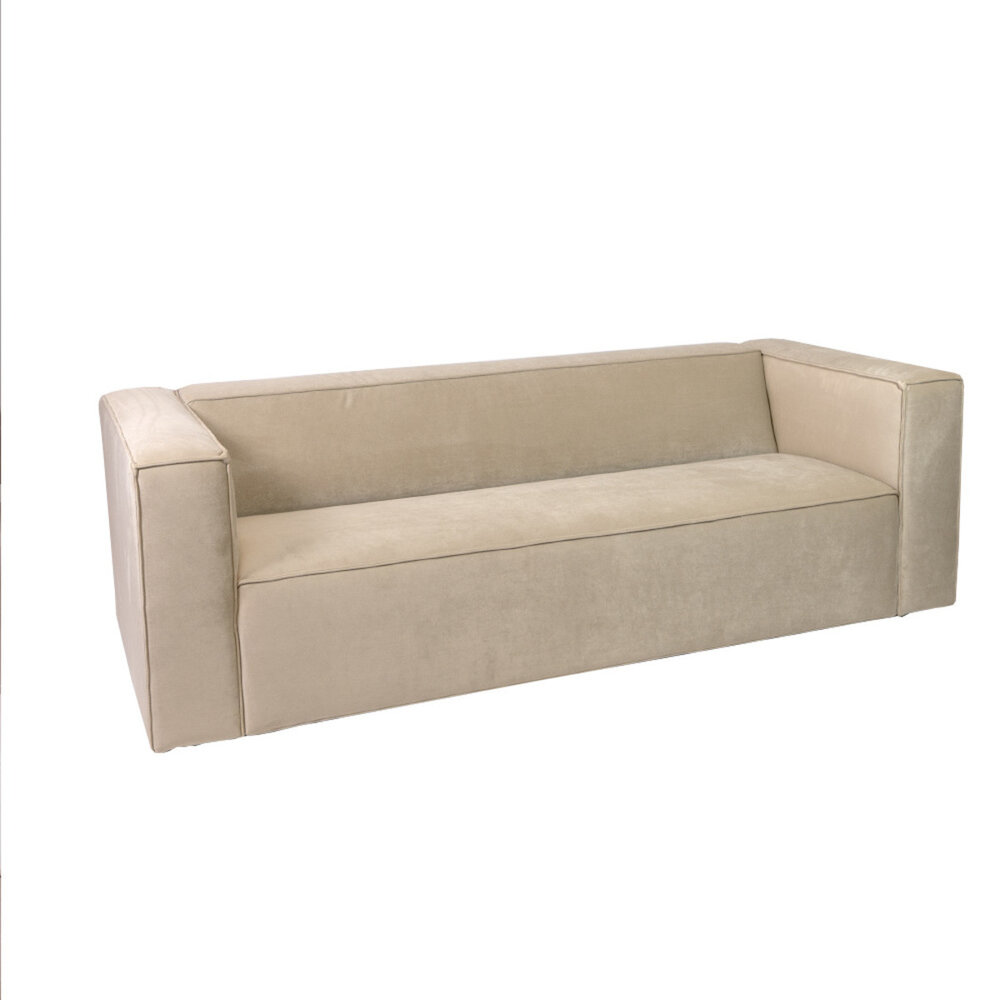 Bank Delar velours beige 3-zits