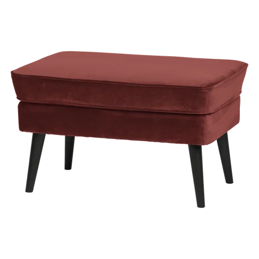 Poef Ulna velours rood 77 cm