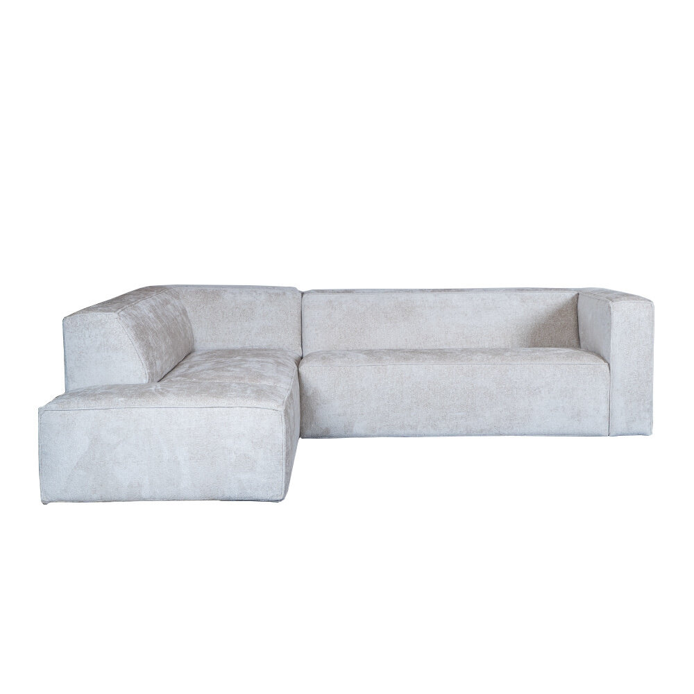 Hoekbank Zanan chenille wit links