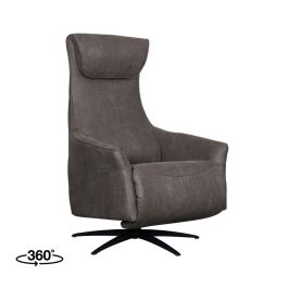 Fauteuil Calna microsuede antraciet 1 74 × 112 cm hoog