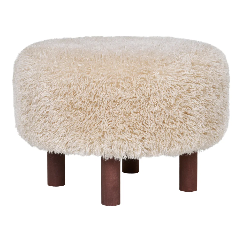 Poef Zelel polyester lichtbruin