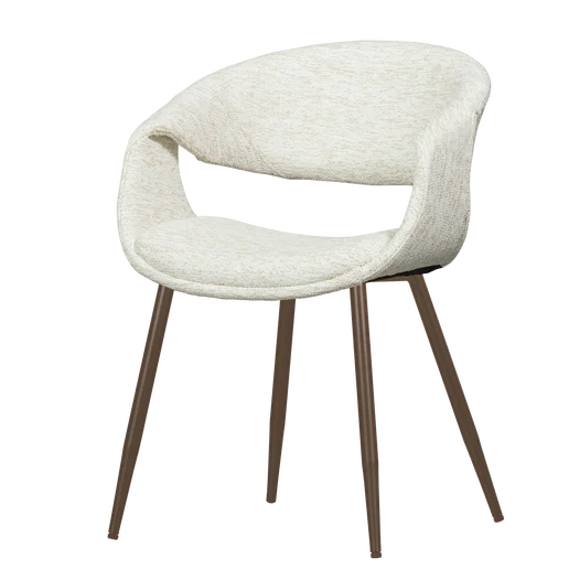 Eetkamerstoel Bravo polyester naturel 57 × 78 cm hoog