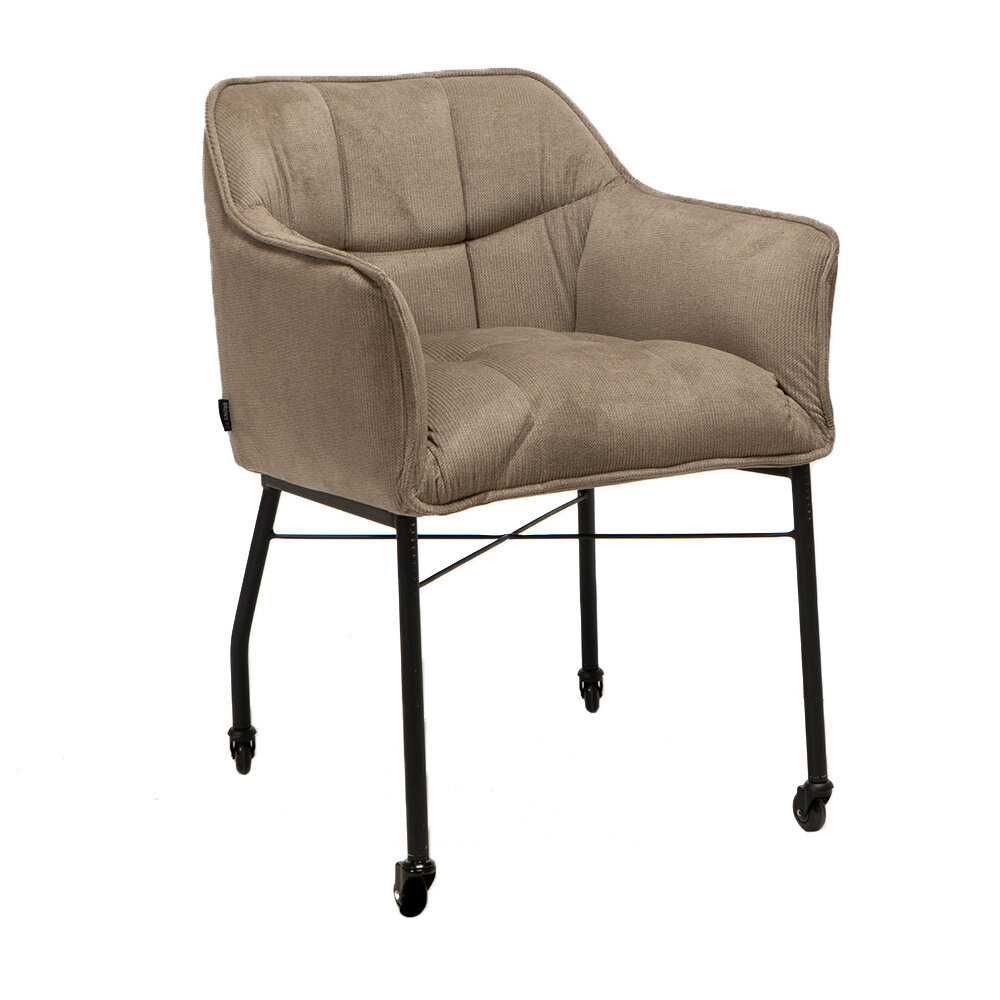 Stoel Brael ribstof taupe