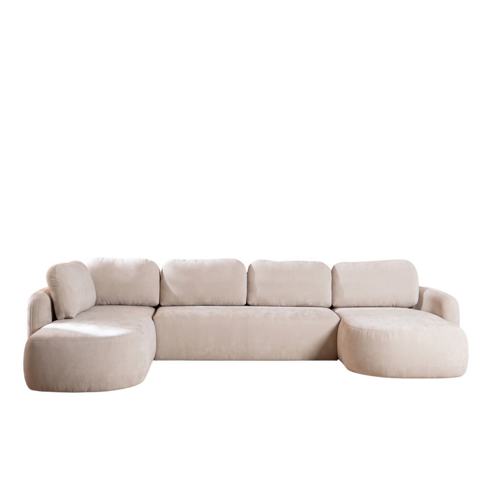 Hoekbank Arla ja beige 6-zits