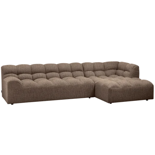 Chaise longue Tere polyester bruin rechts 324 cm