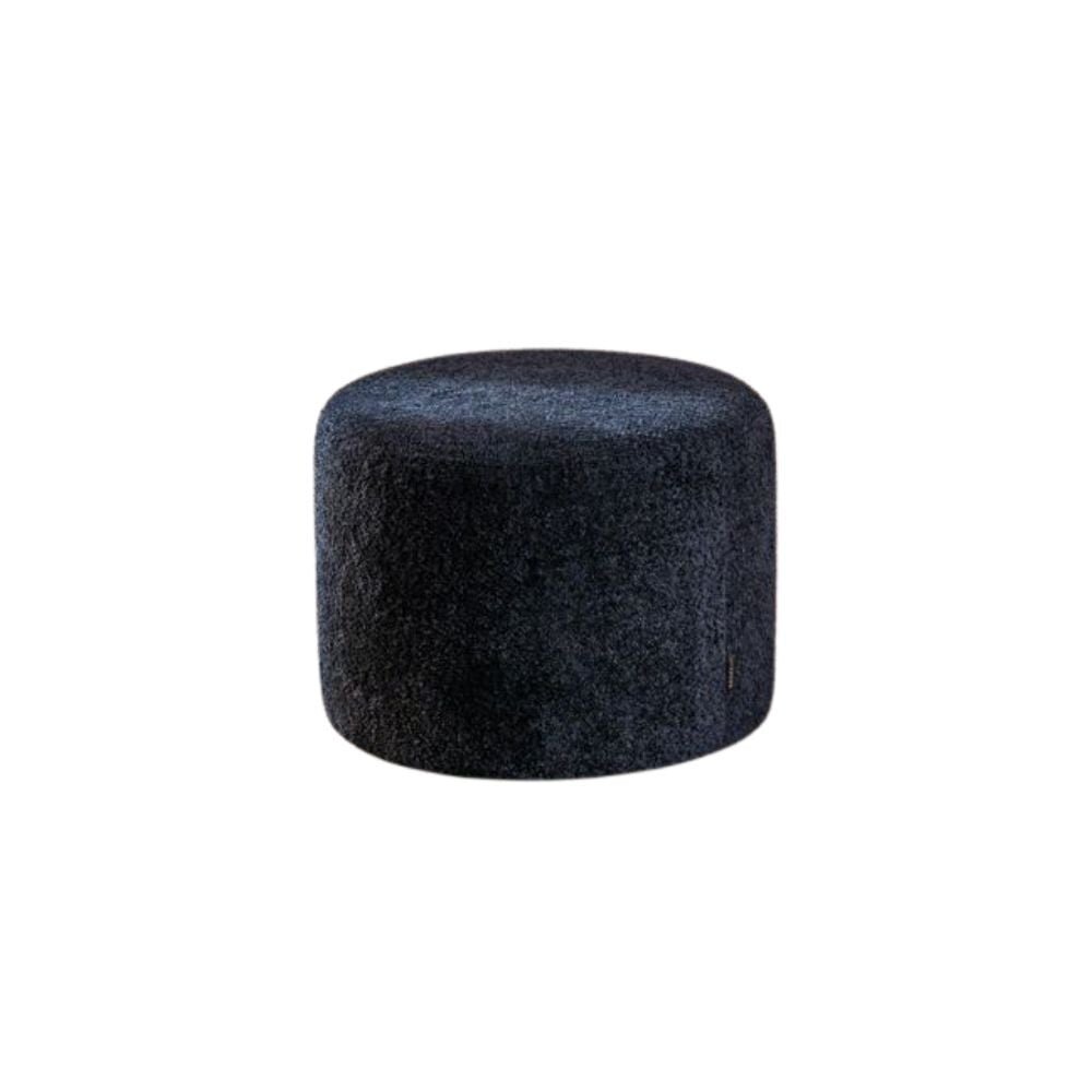 Poef Koren bouclé zwart 50 cm